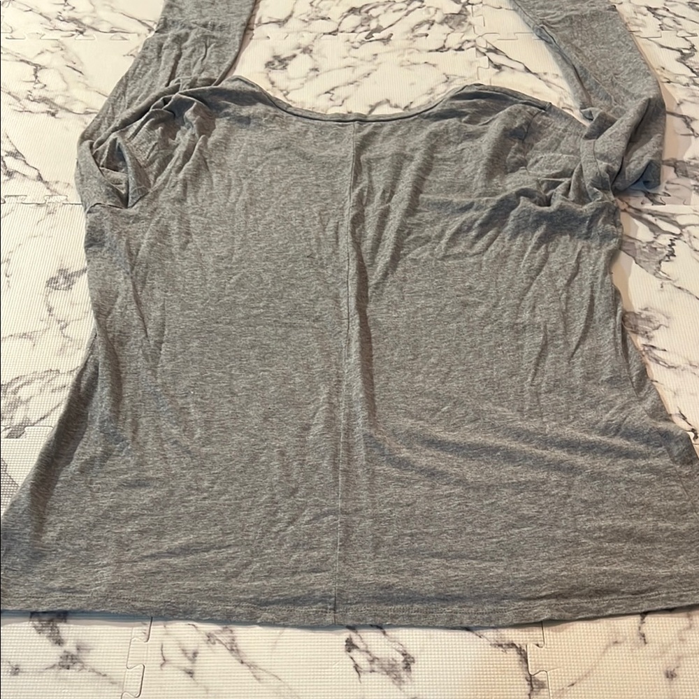 a.n.a womens grey Long Sleeve modal stretch Tee Versatile Comfort